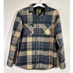 Anchorage Expedition Men's Size M Blue Check Plaid Fleece Flannel Jacket Shacket